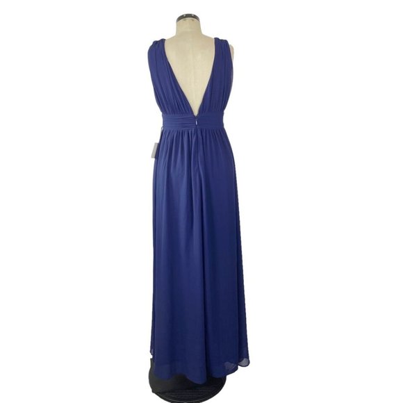 NWT Womens Size Small Lulu's Powder Blue Deep V-Neck Formal Maxi Dress - Picture 6 of 6